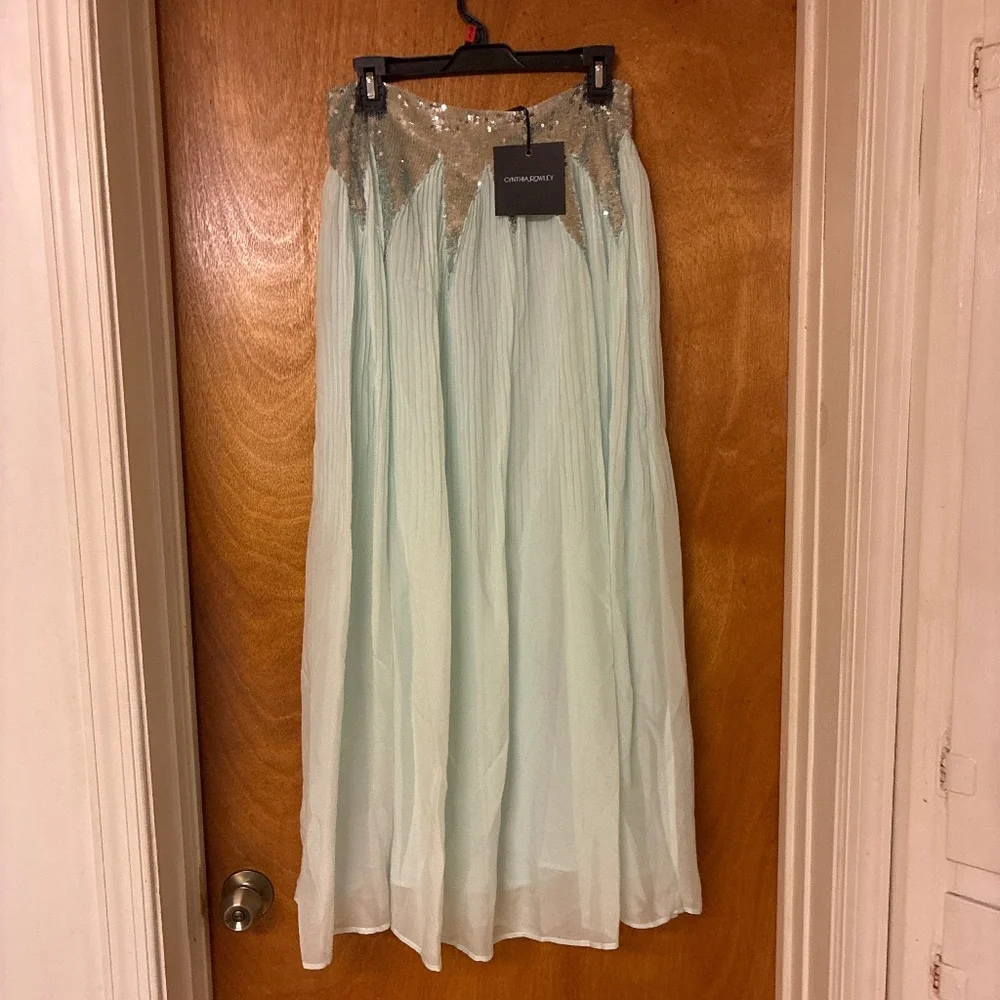 Cynthia Rowley SILK NWT Sequin Starburst Maxi Boho Skirt - Picture 2 of 6